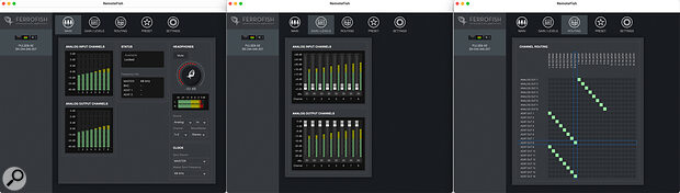 Some of RemoteFish’s tabbed screens.