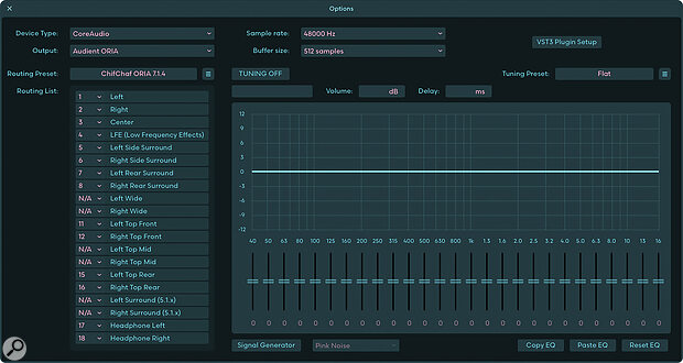 Screen 6: EQ can be applied individually to any monitor output channel.