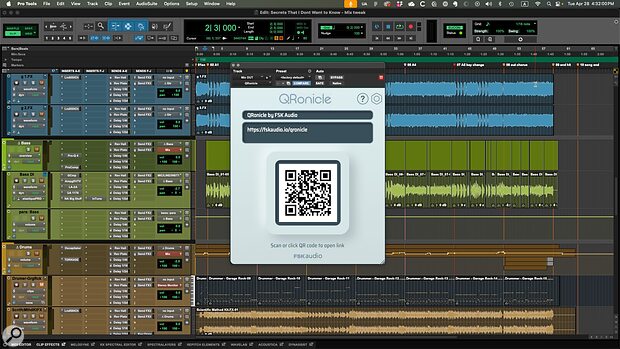FSK Audio QRonicle DAW QR code link to notes