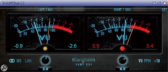 Gain-staging: software VU meters.