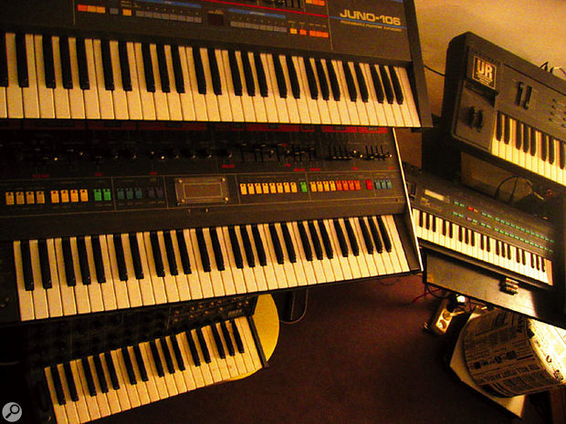 Although he uses software synths, Laurent Garnier favours the hardware variety, particularly where lots of knobs and sliders are available. Vintage keyboards in his The Kub studio include Roland Juno 106 and Jupiter 8 and Korg MS20 analogues, plus the under-rated Yamaha DX100 FM synth (bottom right), while Garnier also uses the Kurzweil K2000 workstation (top right). 