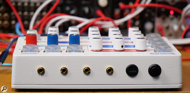 It’s not just the MIDI that’s on mini‑jacks — the stereo audio I/O is too.
