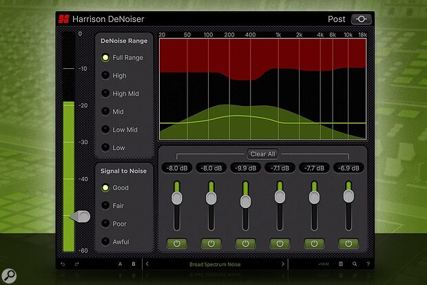 Harrison DeNoiser music post-production broadcast vocal dialogue clean-up plug-in