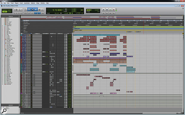 The full Pro Tools session for 'Headlines'.