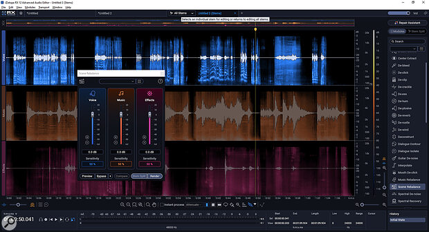 The new Scene Rebalance tool, which does for film sound what previous (and now improved) stem‑splitting tools did for music.