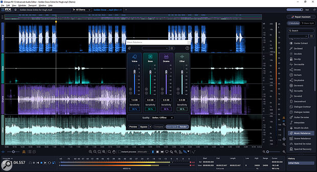 The music stem splitting tool can now display all stems on a single page of the GUI, rather than in separate tabs — a move that facilitates considerable workflow improvements.