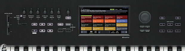 Korg Nautilus touch-sensitive display and controls.