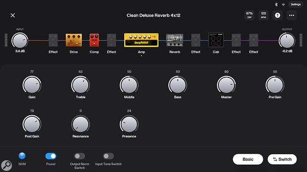 The signal path is always easy to see, even with more advanced controls in view.