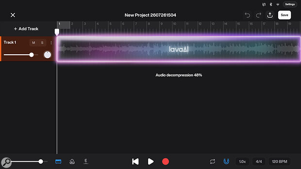 Before and after: the LAVA STUDIO includes a powerful stem splitter that can be used, amongst other things, to create guitar‑ or bass‑free backing tracks.