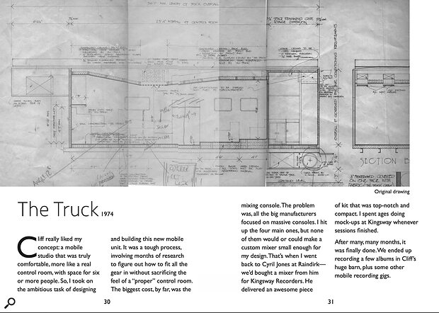 Louis’ design for a mobile recording truck in 1974.