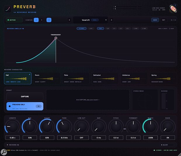 Low End Candy Preverb reverse reverb riser lead-in transition effects plug-in