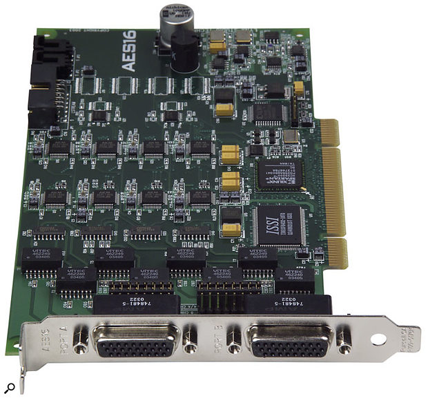 The AES16 card can be paired with the Aurora or any other converter offering AES-EBU digital connections.