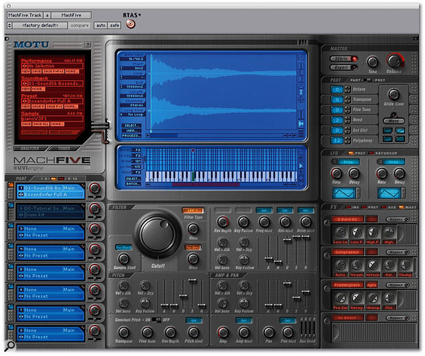 Mach Five in all its glory, hosted by Pro Tools LE v6.4 under Mac OS X. What you see is really what you get: only one or two options do not display in this view of the software.