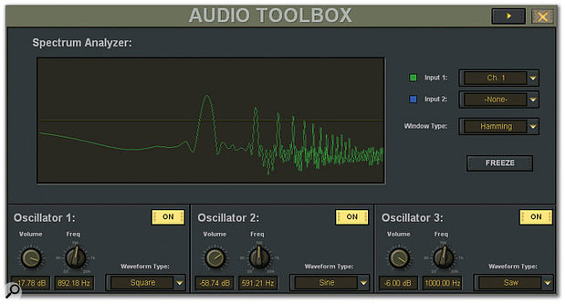 The X200 includes a real-time spectrum analyser and three test oscillators.