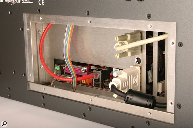 You can also access extra motherboard connections by unscrewing a rear-panel plate. You can also access extra motherboard connections by unscrewing a rear-panel plate.