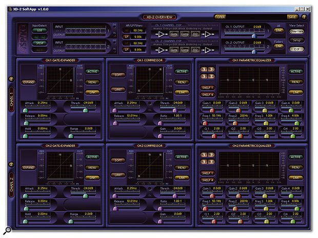 The XD2 SoftApp utility allows you to set up the XD2's on-board routing and DSP effects.