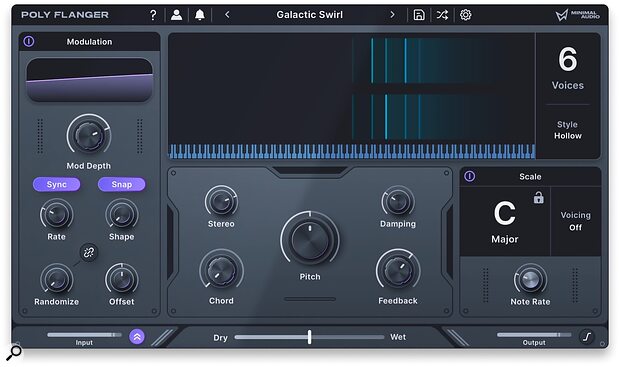 Minimal Audio Poly Flanger rhythmic tempo key locked modulation effects