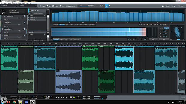 Although mastering is slightly outside the scope of this article, you still have to mix with the end result in mind. To that end, it can be helpful to arrange your mixes in a mastering-style setup, as shown here in PreSonus Studio One Professional, playing with the order of tracks, assessing the relative levels and tonality, and so on.