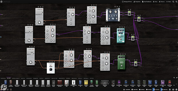 Pedalboards are not just for guitar effects. Here’s a drum machine taken from the pedalboards library.