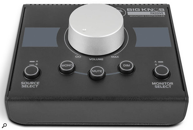 A simple passive monitor controller can work well, but can be compromised if using long cables. Some models, like this Mackie Big Knob Passive, feature a Dim control, that allows you to monitor temporarily at lower levels without disturbing the volume control.