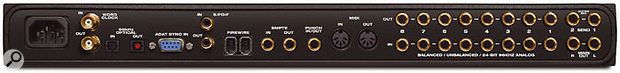 New to the 828 MkII are MIDI I/O, word clock support and SMPTE sync. 