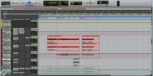 The bass-synth parts needed careful management, with the sub-like elements only coming in to lift the chorus and outro sections.