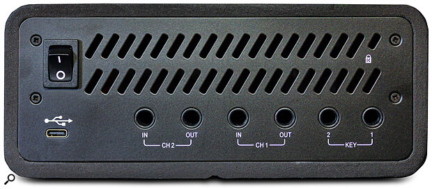 Unusually, the 88C is powered over USB3. Meanwhile, the balanced audio inputs and outputs are on quarter‑inch TRS jacks, as are the key inputs.