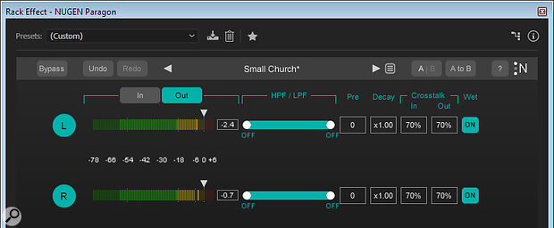 The IO window usefully offers the ability to specify crosstalk between channels.