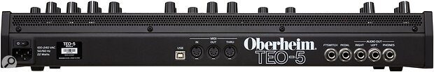 Oberheim TEO-5 Desktop Module rear panel audio MIDI I/O