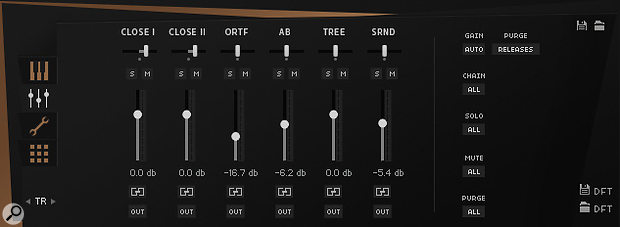 The Mixer View, showing BBR’s six microphone positions.