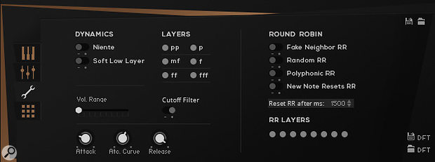 MA1’s Settings View window allows you to turn selected dynamic layers and round robins on and off.