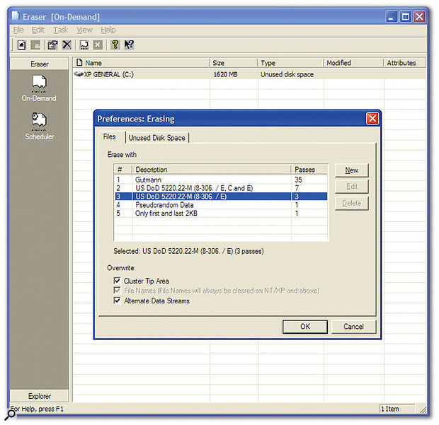 If you want to securely erase personal data on your PC, Eraser can deal with both individual files and wiping supposedly 'unused' disk space on your hard drives. If you want to securely erase personal data on your PC, Eraser can deal with both individual files and wiping supposedly 'unused' disk space on your hard drives.