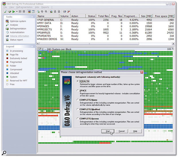 With a variety of defragging methods on offer, O&O Software's Defrag 6.5 initially seems a perfect candidate for the musician, although on closer inspection the options may not do exactly what the doctor ordered.