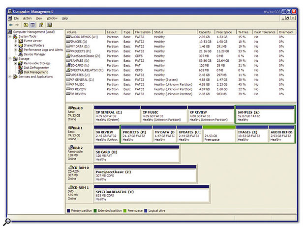 Windows' own Disk Management utility is very handy for basic partitioning, and for viewing the current arrangement of partitions from the outermost (left-hand) to innermost (right-hand) positions across the surface of your hard drives.