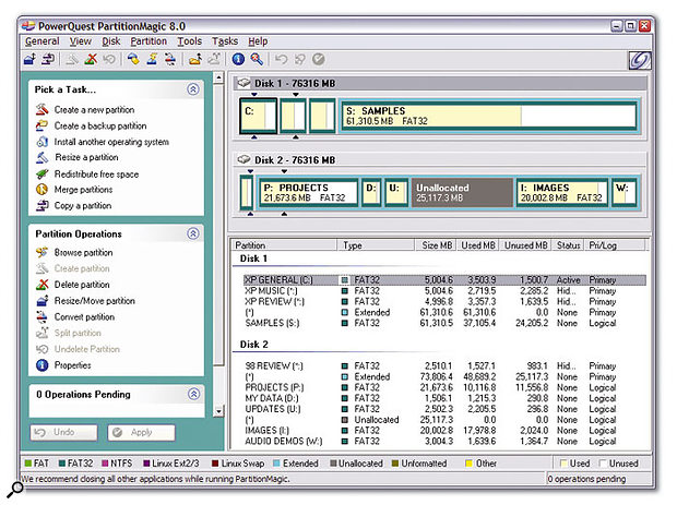 If you want to create, alter and maintain a complex set of partitions, a dedicated utility like Partition Magic will make your life a lot easier.