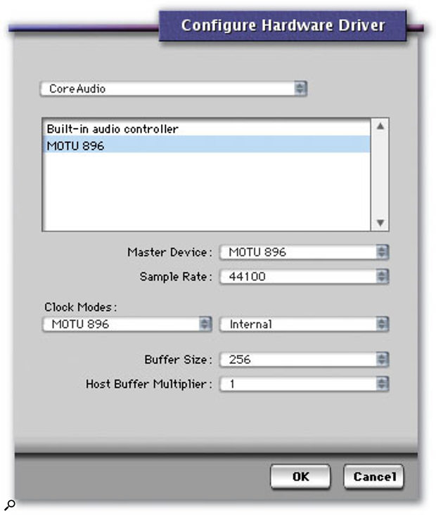 DP3's revised Configure Hardware Driver window, with facilities for selecting multiple interfaces.