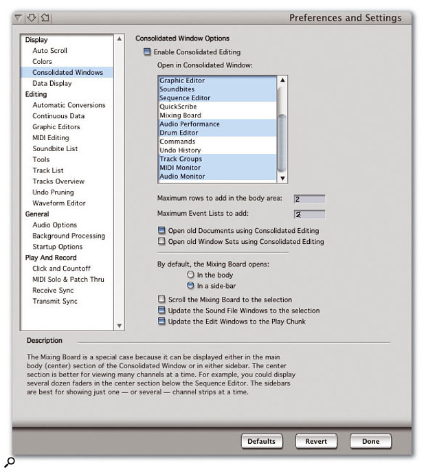 DP 4.5 has consolidated its preference windows too, so now all preferences are collected together in one place.