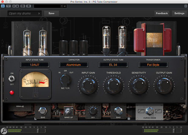 The tube-based compressor offers plenty of character and, with two tube stages, it’s easy to add some overdrive.