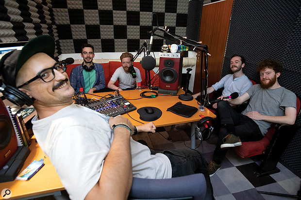 The podcasting room at Moonbase Studios — a much drier-sounding environment than a typical music-studio live room, and with an informal atmosphere that helps to put inexperienced guests at ease.