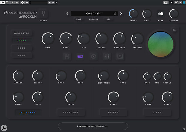 The GUI design may be more modern than most, but it’s still intuitive and based around familiar guitar components.