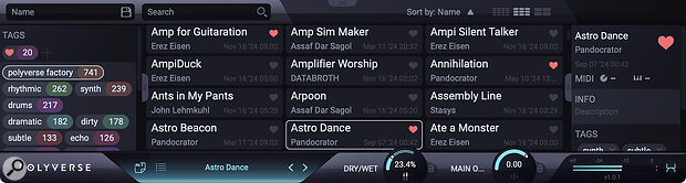 Filterverse ships with some impressive presets to demonstrate its capabilities.