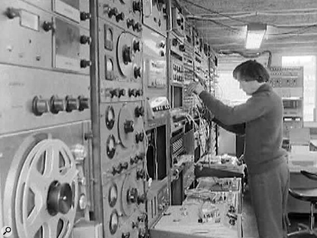 Peter Zinovieff in his home studio