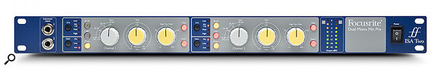 Most analogue 'peak meters', including those on the Focusrite ISA Two, shown here, are actually 'quasi-peak' meters, which display an average value, but with a much faster integration time than you'd find on RMS meters. So their indication of signal levels with real sources will not be the same as on sample-peak meters in a DAW.