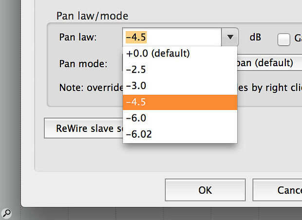 If in doubt, a pan law of -4.5dB offers the best of both worlds.