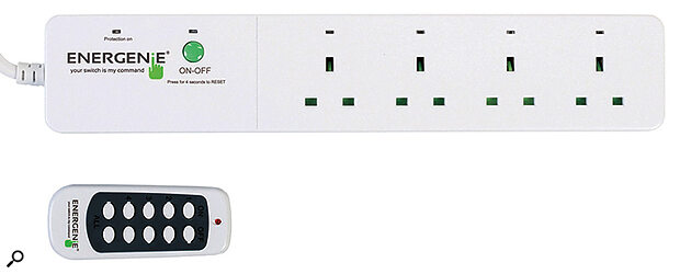 A remote control gang strip like this, with individually switchable outlets, can help you reduce the highest in‑rush current when powering up your studio.