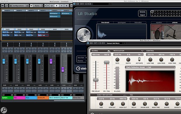 Creating separate send effects for the early reflections and reverb tail gives you far more control when it comes to making adjustments to the wet/dry balance of your mix.