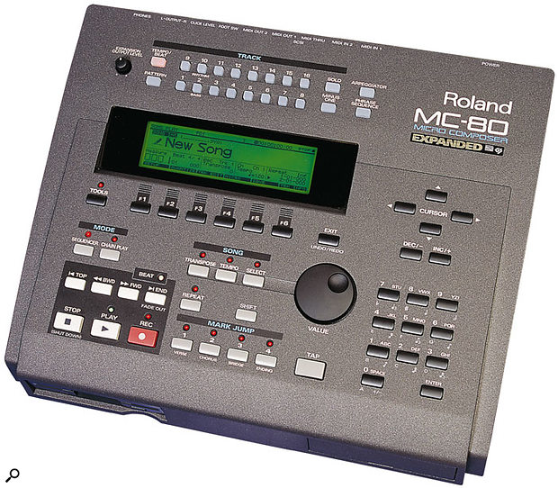 Unlike the MC50, Roland's MC80 Micro Composer can stream songs directly from disk without having to load them into memory first.