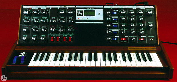 If you have to have a true analogue synth, the Voyager by Bob Moog (above) might be expensive, but you won't find a MIDI-equipped original Minimoog (top) in pristine condition and perfect working order for less money, if at all.