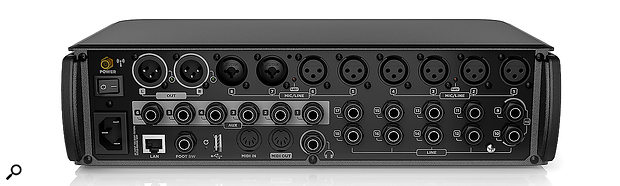 The M18 features eight mic preamps, which can accommodate mic or line-level signals and have remote-controllable preamps. The remaining inputs comprise eight further line-level jack sockets (including two with high-impedance instrument switching), and a  stereo USB playback input.