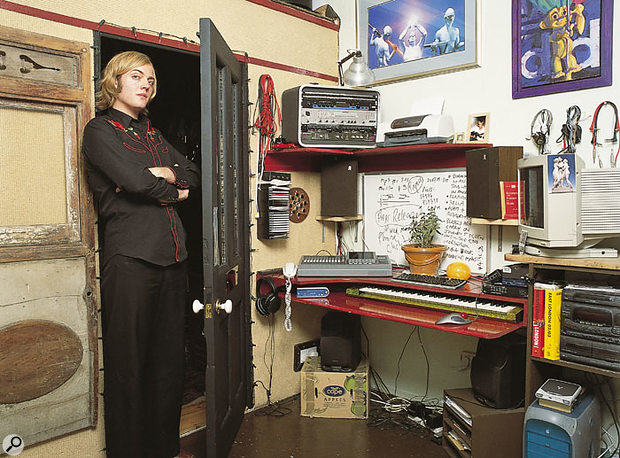 Robbie Moore standing in the doorway to his soundproofed live room.